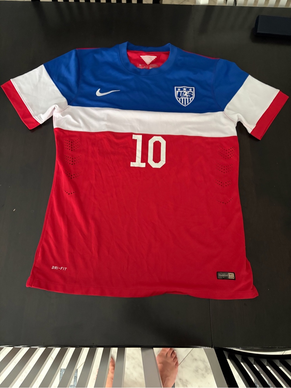 Nike USMNT Soccer Jersey #10 Diskerud 2014 World Cup Bomb Pop Men's Size XL